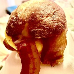 OG BACON BREAKFAST SAMMIE EGG CHEESE, BACON, DUKES, with CIABATTA