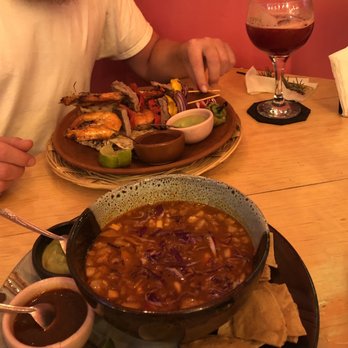 Mil Amores - Pozole, tlayuda with camarones, hellboy cocktail - Bars Near Me - Oaxaca de Juárez, OAX