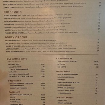 The 908 - Menu as of May 2025 - New American Near Me - Long Beach, California