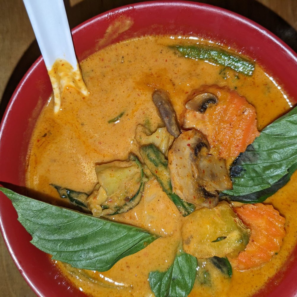 Thai Sky Kitchen - Panang curry veggies. Flat no flavor at all and veggies were all overcooked and wilted. Disapointing - Thai Near Me - Portland, Oregon Thai Sky Kitchen - Panang curry veggies. Flat no flavor at all and veggies were all overcooked and wilted. Disapointing - Thai Near Me - Portland, Oregon