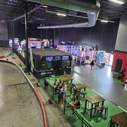 Small arcade area behind track