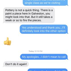 Studio 908 Pottery - The most rude response ever from a biz owner!