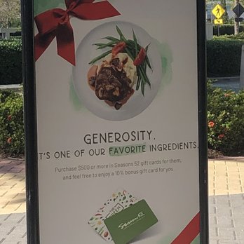 Seasons 52 - Gift cards - New American Near Me - Sarasota, Florida