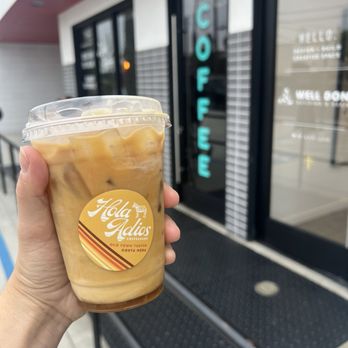 Hola Adios Coffeeshop - Cold brew with pumpkin syrup - Coffee & Tea Near Me - Costa Mesa, California Hola Adios Coffeeshop - Cold brew with pumpkin syrup - Coffee & Tea Near Me - Costa Mesa, California