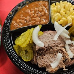 Dozier's BBQ - Plate of Brisket 2 sides