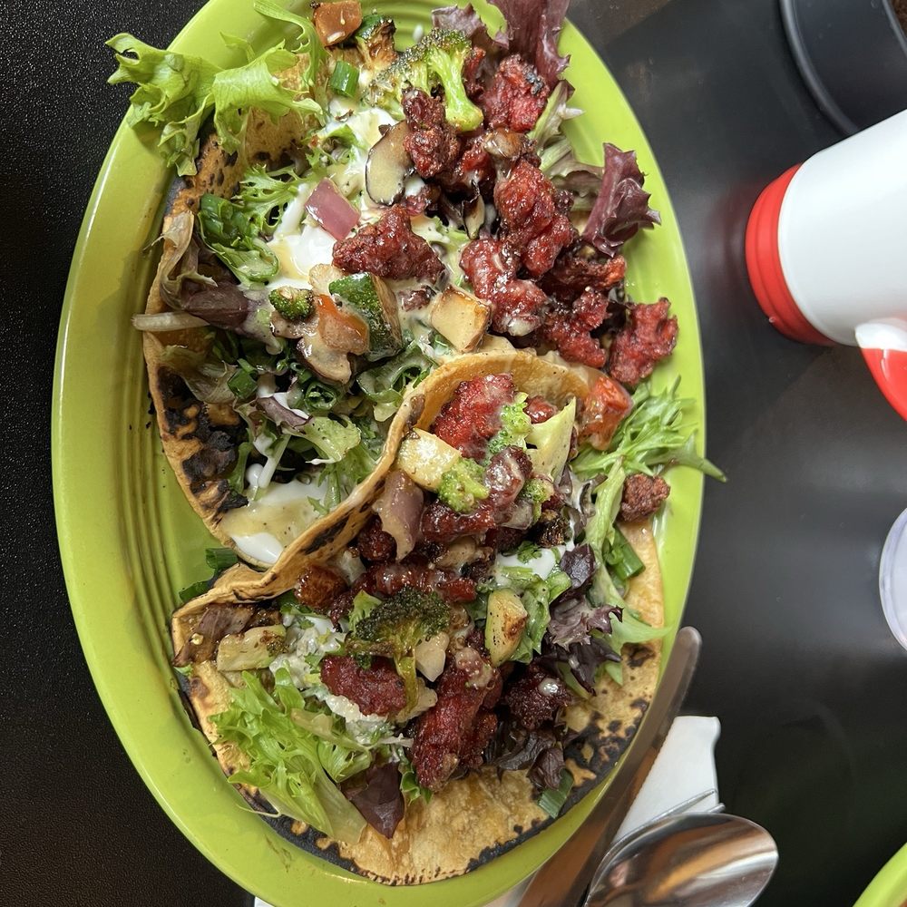 The Red Cup - Hummus wrap as tacos in corn tortillas (usually a wrap in a flour tortilla) - Coffee & Tea Near Me - Oklahoma City, Oklahoma The Red Cup - Hummus wrap as tacos in corn tortillas (usually a wrap in a flour tortilla) - Coffee & Tea Near Me - Oklahoma City, Oklahoma