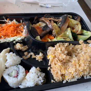 Kamisama Ramen - a tray of rice, vegetables, and meat - Japanese Near Me - Bakersfield, California Kamisama Ramen - a tray of rice, vegetables, and meat - Japanese Near Me - Bakersfield, California