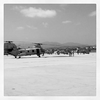Marine Corps Air Station Camp Pendleton - Media on deck for 'last student-phrog-pilot flight check.' - Landmarks & Historical Buildings Near Me - Camp Pendleton, California