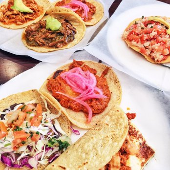 Guisados - Pescado, cochinita pibil, and quesadilla with chorizo + ceviche tostada - Tacos Near Me - Burbank, California