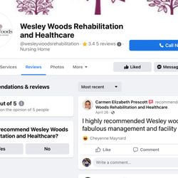 Wesley Woods Health and Rehabilitation - Wesley woods Facebook page, they removed my review!