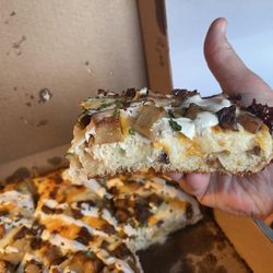 Large perogie pizza