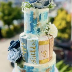 Holy Sweets NYC - Book birthday cake ( red velvet, french vanilla, cookies and cream)