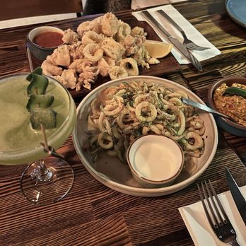 Ovelia - Zucchini Curly Fries, Fried Kalamari - Greek Near Me - Astoria, New York