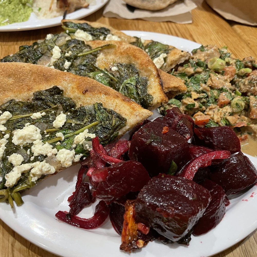 Sassool - Spinach Feta Pizzette - Mediterranean Near Me - Cary, North Carolina Sassool - Spinach Feta Pizzette - Mediterranean Near Me - Cary, North Carolina