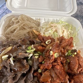 K-ToGo - Combination plate of bulgogi and spicy pork belly - Korean Near Me - San Bernardino, California K-ToGo - Combination plate of bulgogi and spicy pork belly - Korean Near Me - San Bernardino, California