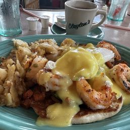 Seafood Benedict. Lots of good size shrimp! Delicious!!! Seafood Benedict. Lots of good size shrimp! Delicious!!!