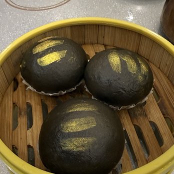 HL Peninsula - Salted Egg Yolk Lava Black Buns - Dim Sum Near Me - Castro Valley, California