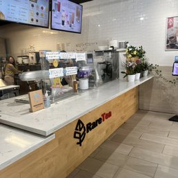 the counter area of a cafe