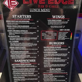 Live Edge Bar And Grill - Lunch Menu 11am-4pm on Saturdays & Sundays - Bars Near Me - Mountain Home, Arkansas