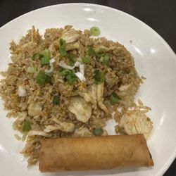 Chicken fried rice and egg roll