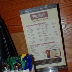 Garfunkel's Restaurant - Table Menu.