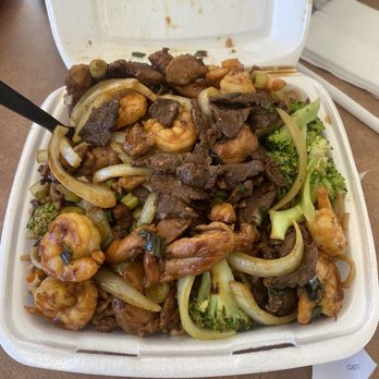 Mark's Kitchen - Beef,shrimp, chicken and veggies over noodles. Bomb Ass Shit! - American Near Me - Fresno, California Mark's Kitchen - Beef,shrimp, chicken and veggies over noodles. Bomb Ass Shit! - American Near Me - Fresno, California