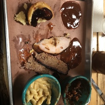 Roaming Buffalo BBQ - Part of the two meat plate - Turkey, sliced brisket, beans, Mac n cheese, cornbread - Barbeque Near Me - Denver, Colorado Roaming Buffalo BBQ - Part of the two meat plate - Turkey, sliced brisket, beans, Mac n cheese, cornbread - Barbeque Near Me - Denver, Colorado