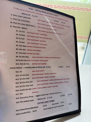 Menu photo 2 Pho Thanks Brother Tacoma, WA