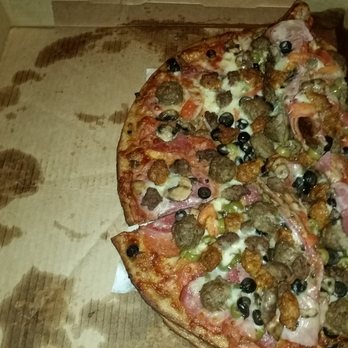 Rome's Pizza - Tonight's "Super Deluxe" - a complete disaster. The replacement pizza came delivered in the same state. Refund offered. - Pizza Near Me - San Antonio, Texas