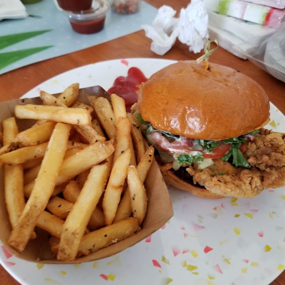 Roots Chicken Shak - Chicken sandwich (not the spicy one) and duck fat fries. - Chicken Wings Near Me - Austin, Texas