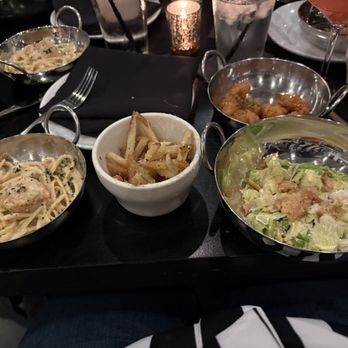 Juliet - A spoon fill of Cajun pasta with 1 shrimp. Truffle fries A very extra small caesar salad 6/7 Thai Chile Shrimp(extra $5) - Steakhouses Near Me - Houston, Texas Juliet - A spoon fill of Cajun pasta with 1 shrimp. Truffle fries A very extra small caesar salad 6/7 Thai Chile Shrimp(extra $5) - Steakhouses Near Me - Houston, Texas