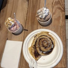 Cinnamon delight with Smore Please Ice Cream on the side, also Strawberry Cheesecake Ice Cream Cinnamon delight with Smore Please Ice Cream on the side, also Strawberry Cheesecake Ice Cream