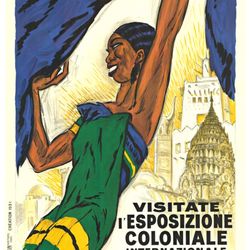 The Vintage Poster - Josephine Baker inviting Italians to visit France. Rare original vintage poster.