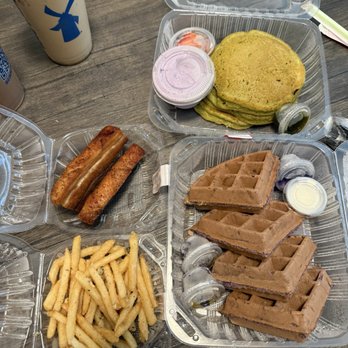 Truffles N Bacon Cafe - Matcha Green Tea Pancake Ube Waffle Pork Belly Truffle Fries - New American Near Me - Las Vegas, Nevada Truffles N Bacon Cafe - Matcha Green Tea Pancake Ube Waffle Pork Belly Truffle Fries - New American Near Me - Las Vegas, Nevada