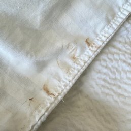Top edge of comforter