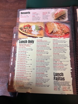 Menu photo 5 Casa Grande Mexican Restaurant Concord, NC
