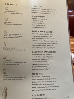 Menu photo 1 Hillstone Santa Monica, CA