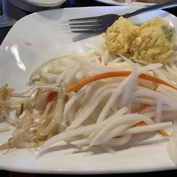 Sura Korean BBQ - Daikon, radish, salad, potato salad, and bean sprouts - Korean Near Me - Medford, Massachusetts Sura Korean BBQ - Daikon, radish, salad, potato salad, and bean sprouts - Korean Near Me - Medford, Massachusetts