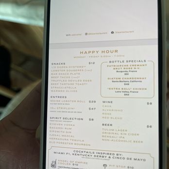 Klaw Miami - Happy hour menu - Steakhouses Near Me - Miami, Florida
