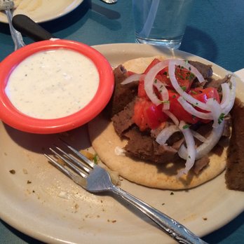Mediterranean Bistro - Their lunch gyro sandwich.  Mmmmm.  The tzaziki was awesome. - Mediterranean Near Me - Omaha, Nebraska