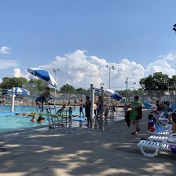 Anoka Aquatic Center - Deep end, monkey bar thing and the wall climb