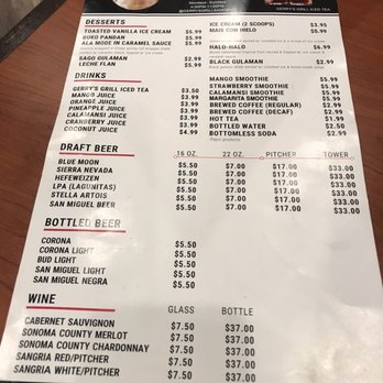 Gerry's Grill - Menu - Filipino Near Me - National City, California Gerry's Grill - Menu - Filipino Near Me - National City, California