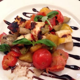 Grilled Mediterranean veggies with Halloumi cheese and balsamic drizzle. This was outstanding!