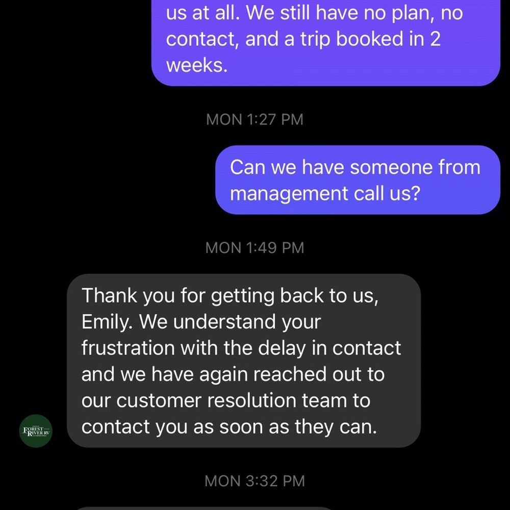 Camping World - Just photos to show that reaching out to the DM me response amounts to nothing so don't waste your time. - RV Dealers Near Me - Nashville, Tennessee