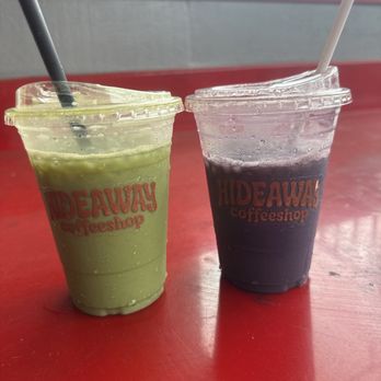 Hideaway Coffeeshop - We got a strawberry Matcha and Ube latte - Bakeries Near Me - Wahiawa, Hawaii Hideaway Coffeeshop - We got a strawberry Matcha and Ube latte - Bakeries Near Me - Wahiawa, Hawaii