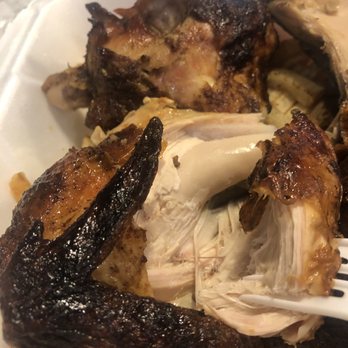 Pollos El Brasero - Close up of 1/2 chicken (was a little dry today but still a great rotisserie chicken!) - Peruvian Near Me - Los Angeles, California