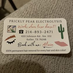 Prickly Pear Electrolysis & Skincare - Business card