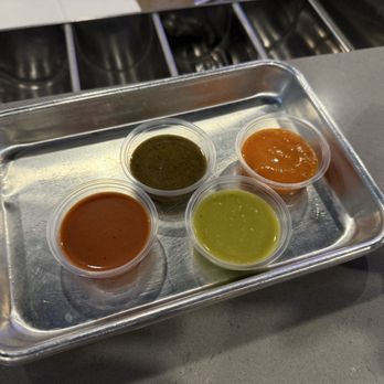The Villa On Grand - Four of their different options of salsa - Mexican Near Me - Escondido, California The Villa On Grand - Four of their different options of salsa - Mexican Near Me - Escondido, California