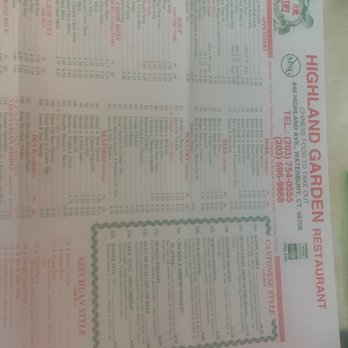 Highland Garden - menu - Chinese Near Me - Waterbury, Connecticut Highland Garden - menu - Chinese Near Me - Waterbury, Connecticut