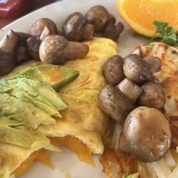 Avocado Avocado, Cheese and Mushroom Omelette